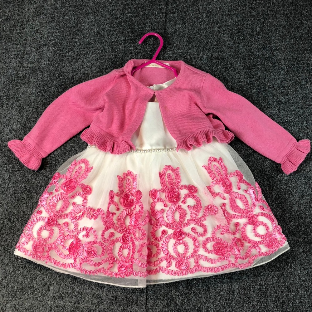 American Princess Baby Girl Dress Cardigan Set Special Occasion 12M